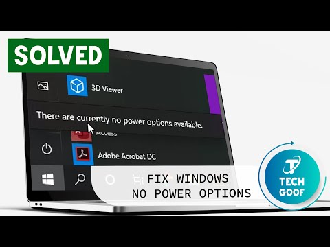 FIX Windows 10 NO POWER OPTIONS issue || "There are currently no power options available." SOLVED