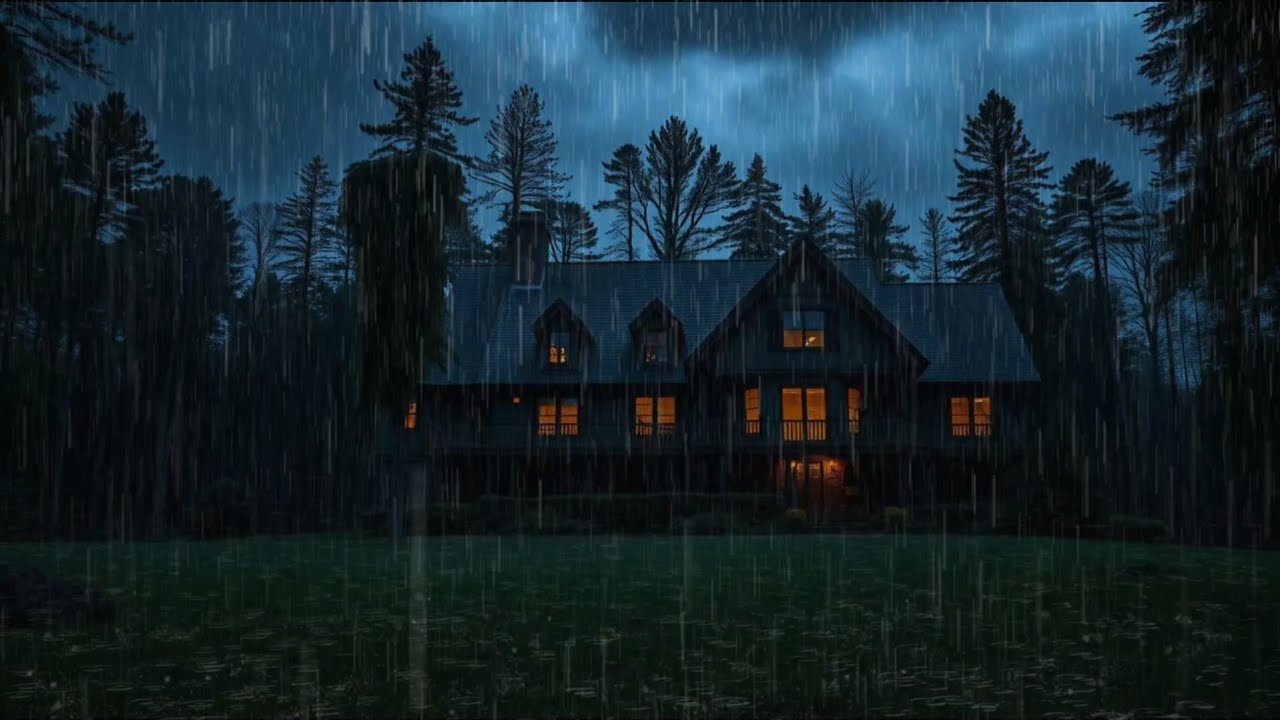 Gentle Rain Sounds in a Peaceful Garden | Dark Bedroom Ambience for Deep Sleep & Relaxation