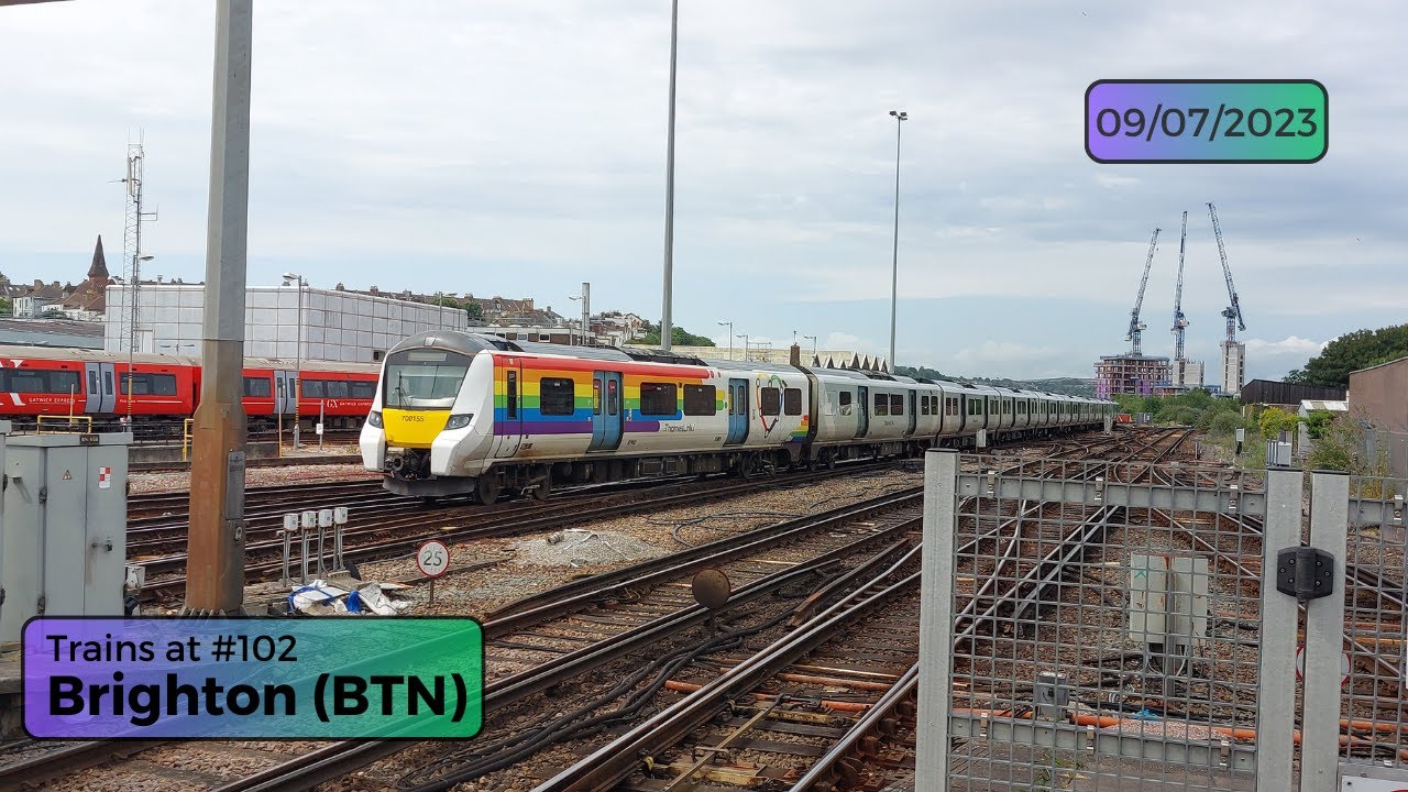Trains at #102: Brighton (BTN) - Sunday 9th July 2023 - YouTube