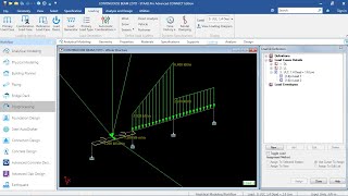 Conceptual loading of continuous beam and analysis in Staad.pro screenshot 4