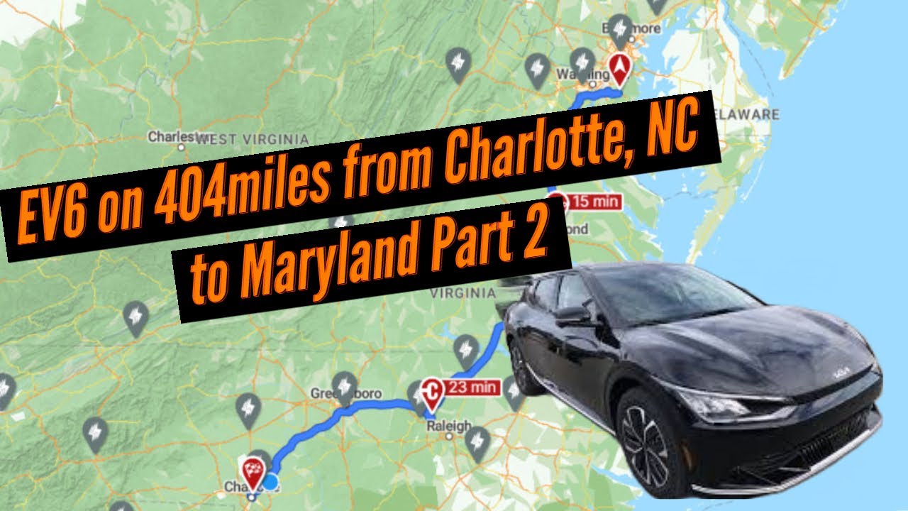 EV6 on 404miles from Charlotte, NC to Maryland Part2 YouTube