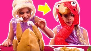thanksgiving turkey transformation esme gets pranked princesses in real life kiddyzuzaa