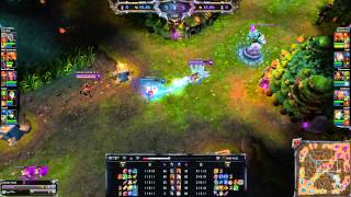 Ahri dodges a failing shaco that tries to gank and killing him