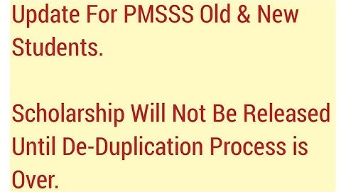 important Video For Old & New Students/Scholarship Will Be Released After De-Duplication Process.