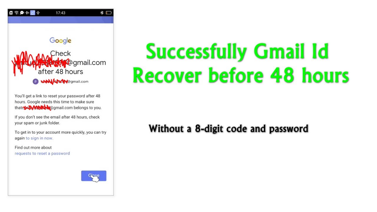 find gmail backup code mobile