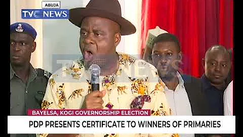 PDP presents certificates to winners of Kogi, Bayelsa primary elections