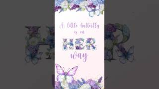 A Little Butterfly Is On Her Way 💜 Baby Shower Video Invitation | Purple & Dusty Blue Floral Invite screenshot 2