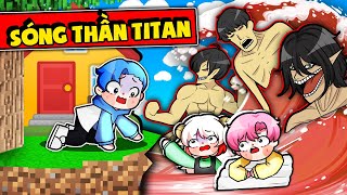 HUY NOOB BỊ SÓNG THẦN TITAN CUỐN TRÔI LÀNG SINH TỐ TRONG MINECRAFT* HUY VÀ SINH TỐ XÂY NHÀ AN TOÀN🏡🌊