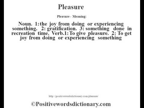 pleasure meaning essay