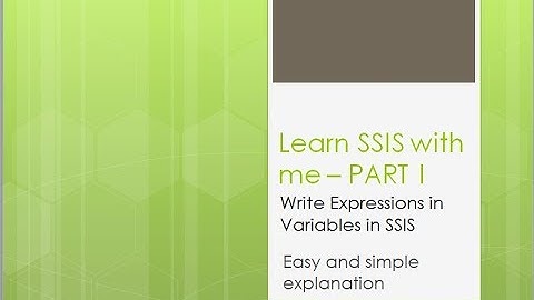 Expressions on Variables in SSIS