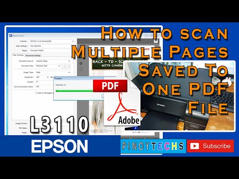 How to SCAN MULTIPLE Pages Documents Saved To One PDF File | EPSON L3110 (Tagalog)