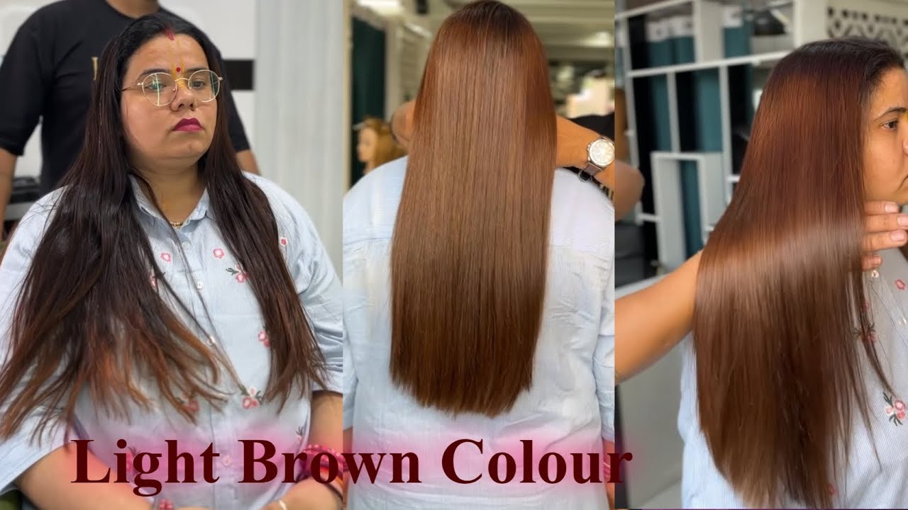 How to: Light Brown Haircolor || Pre-Light ￼कैसे करे || Chocolate Hair Colour ￼|| Global Hair Colour