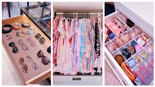Relaxing Closet Makeover: Organize your outfits,Jewelry, and Makeup Like a Pro | asmr organizing