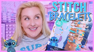 How to Make Stitch Bracelets 🧸💙 Disney Aesthetic Beaded DIY (CLAY & GLASS BEADED BRACELETS 🌺✨)