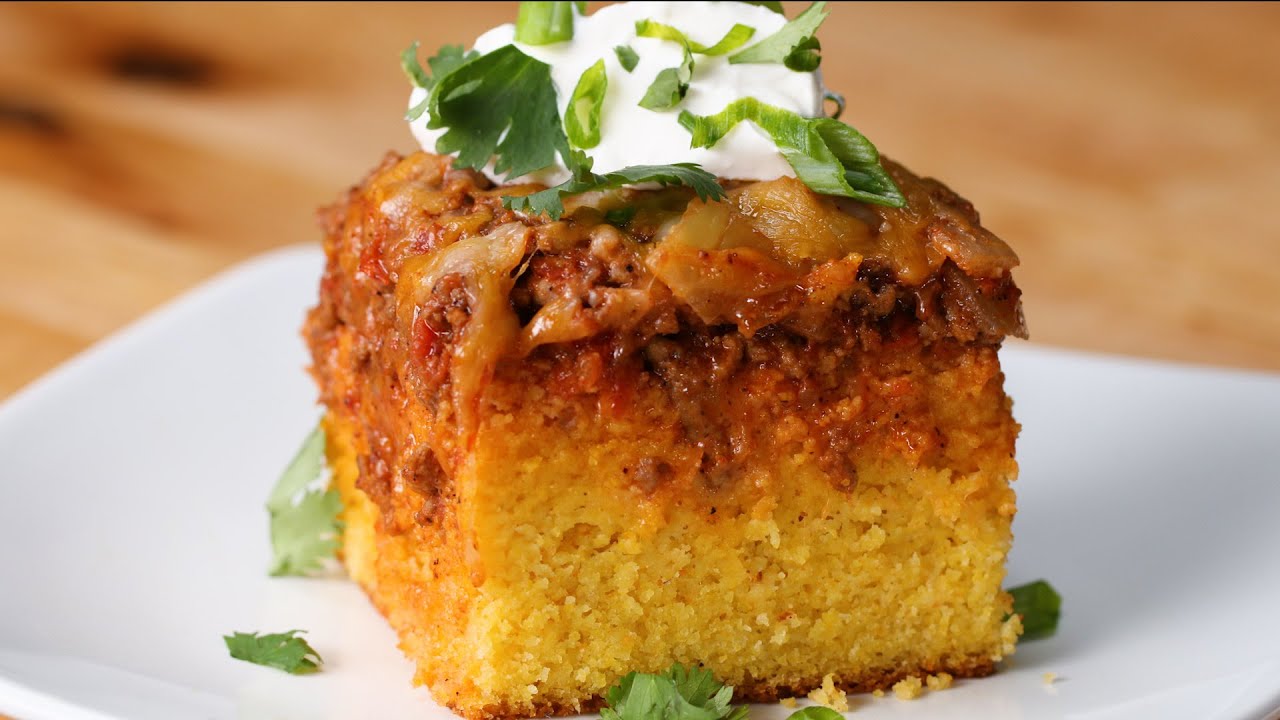 Chili-Cheese Corn Bread Poke Cake | Tasty