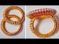 How To Make Silk Thread Bangles At Home,...EasyTo Make Pearl Bangles At Home||Silk Thread Bangles..