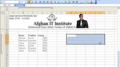 MS Excel 2003 Part 22) Data Menu in Dari / Farsi Omar Akbari