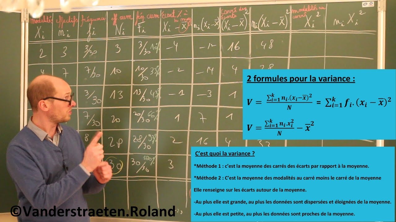 Statistique à une variable - à la main (sans les outils technologiques) - Statistique descriptive
