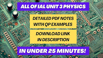 Last Minute Revision For Unit 3 IAL A level Physics WPH13