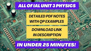 Last Minute Revision For Unit 3 IAL A level Physics WPH13