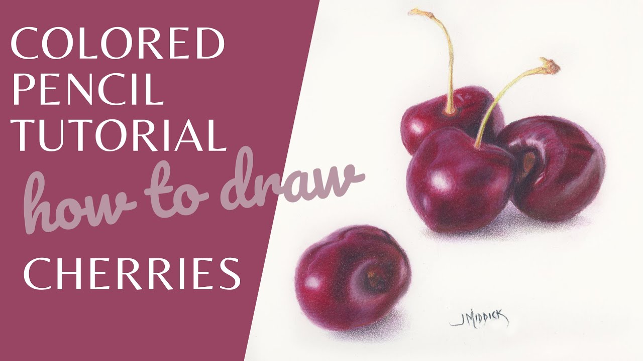 How To Draw Cherries With Colored Pencil YouTube