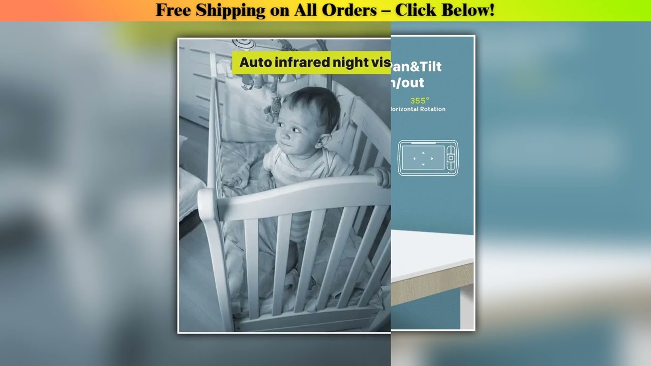 Babystar 5inch Video Baby Monitor with Remote Pan-Tilt-Zoom Camera and Audio.Two Way Talk VOX Mode