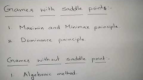 #1 Game Theory - Maximin and Minimax Principle - 2x2 game