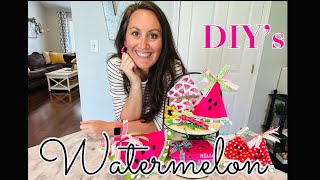 WATERMELON DIY’s 🍉 | DOLLAR TREE DIY’s | Watermelon Tiered Tray 🍉🇺🇸