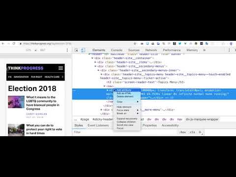 Replacing the ThinkProgress JavaScript Animation Marquee with a MARQUEE tag,  In real time.