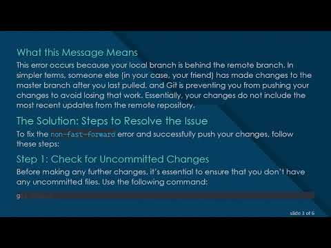 Understanding the git push Error: How to Fix 'non-fast-forward' Issues