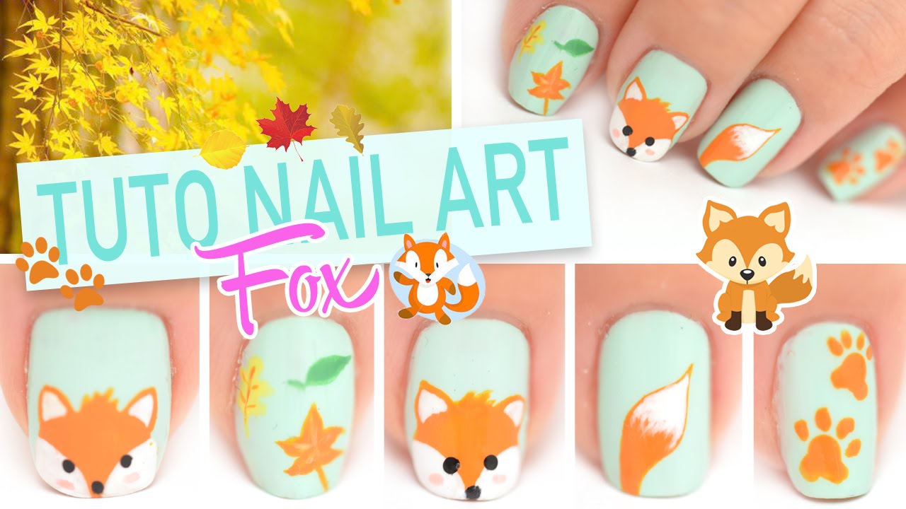 Tuto Nail art ? Petit renard Fox automnale - YouTube
