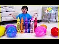 Ryan Learn colors with Giant Crayons and opens huge surprise eggs with toys