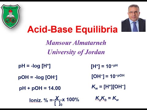    حسابات الاتزان للحمض والقاعدة  1