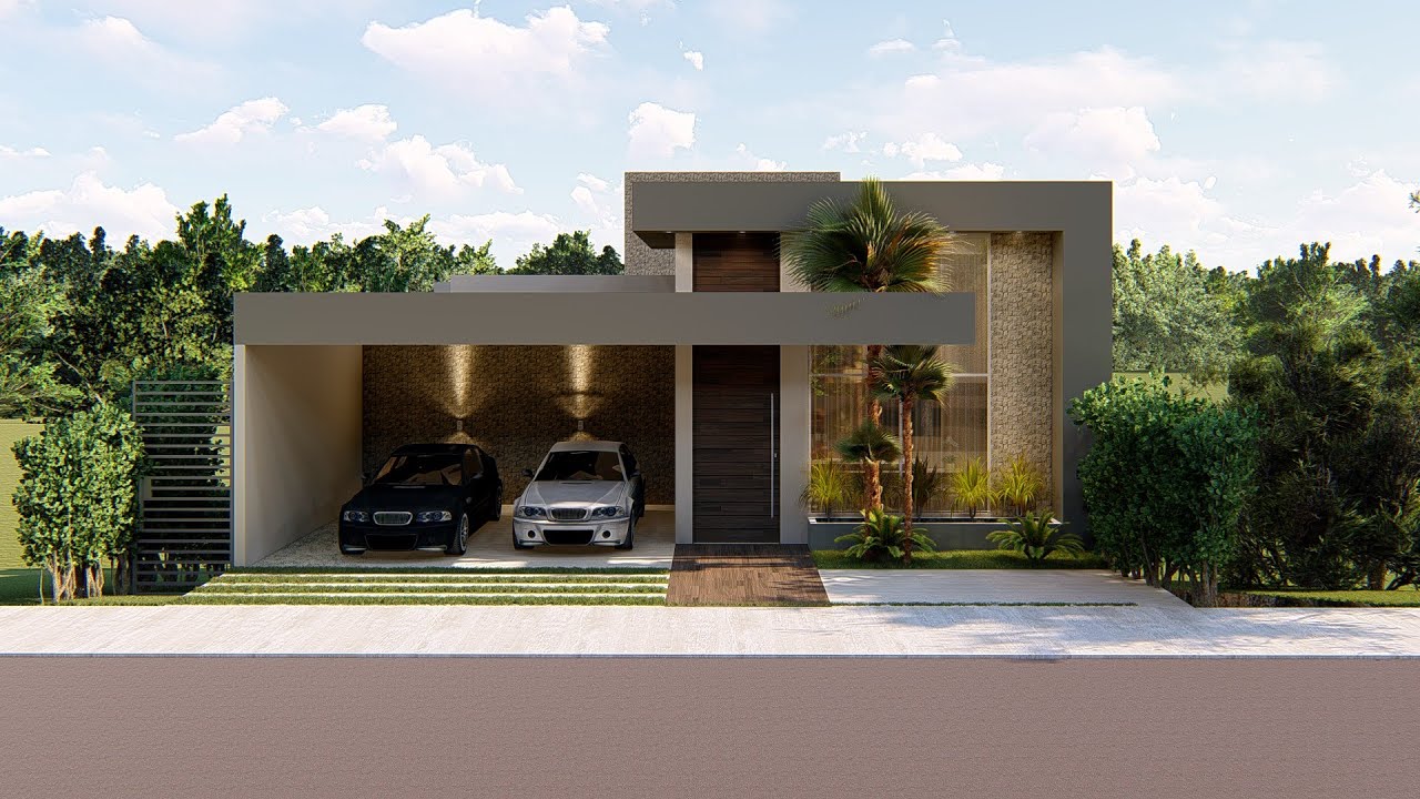 Projeto de casa em terreno em desnivel - Parte I - Pavimento Térreo