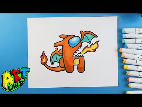 How to Draw an AMONG US CHARIZARD