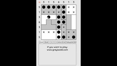 Grey is Odd - Today grids. Solution level 2 7X7 dated 06-23-2024 #logicpuzzles #logicgames  #games