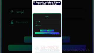 🌟 Responsive Login Form UI Using HTML &amp; CSS | Web Design Tutorial 💻