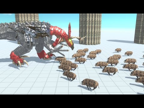 видео: Workshop Dinosaurs vs 100 Pigs ARBS Animal Revolt Battle Simulator