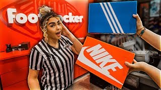 I Gave Free Shoes To Footlocker Employees But Made Them Choose - Nike VS Adidas!