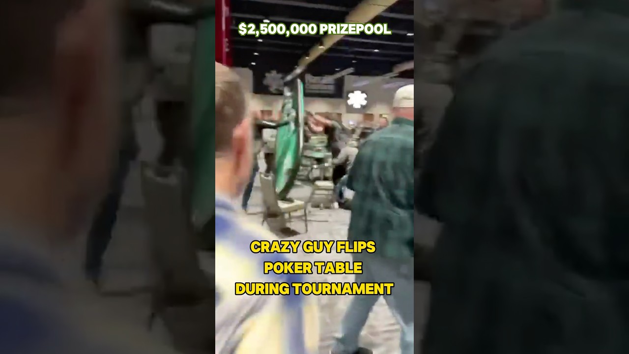 CRAZY MAN Flips Poker Table at Cherokee WSOP!! 