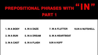 PREPOSITIONAL PHRASES 'IN' | PART 1| NGHE LẶP ĐI LẶP LẠI | TIẾNG ANH CHO NGƯỜI BẬN RỘN