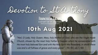 Devotion to St Anthony - 10 August 2021