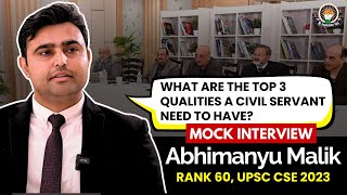 UPSC Topper 2023 | UPSC IAS Mock Interview | Abhimanyu Malik Rank 60 | REvolution IAS