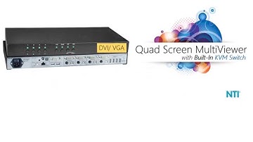 DVI VGA Quad Screen Multiviewer with Built In KVM Switch