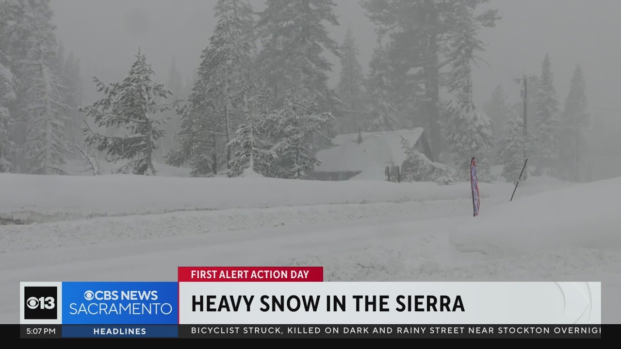 Snow Still Heavy snow still dumping across the Sierra on Monday - YouTube