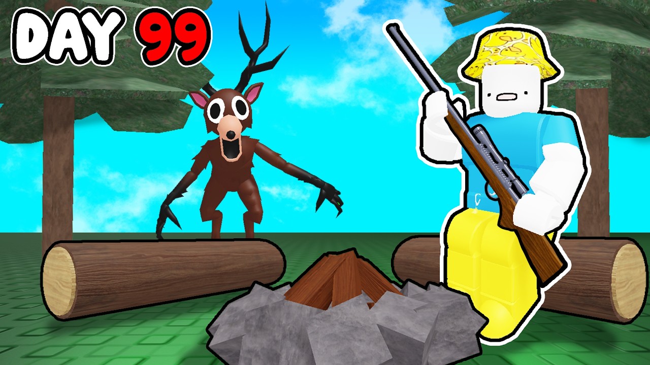 i survived 99 NIGHTS in the Roblox forest...