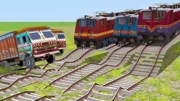 3 TRAINS RUNNING ON RISKY RAILROAD TRACKS – DANGEROUS TRAIN TRACKS | Train Simulator