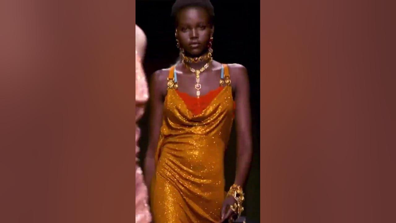 Adut Akech for Versace fall 2019 women - YouTube