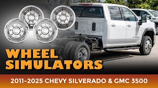 Winjet 17 inches 8 lugs 5 Hand Holes Dually Wheel Simulators for 2011-2024 Chevy and GMC 3500