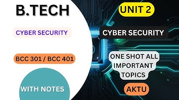 Cyber Security Unit 2 One Shot |Full Explanation | AKTU | BCC 301 / BCC 401 | B Tech 2nd Year